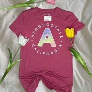 Aeropostale Berry Tee with Gradient Logo